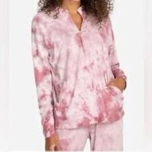 Johnny Was Calme Pink Tie Dye Raglan Half Zip Pullover Size XS